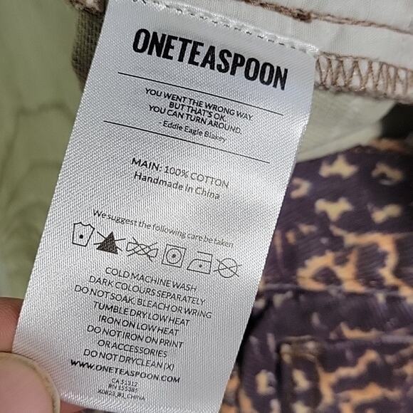 One Teaspoon Azteca Leopard Tapered Denim Jeans Womens Size 29 NWT - Picture 14 of 15